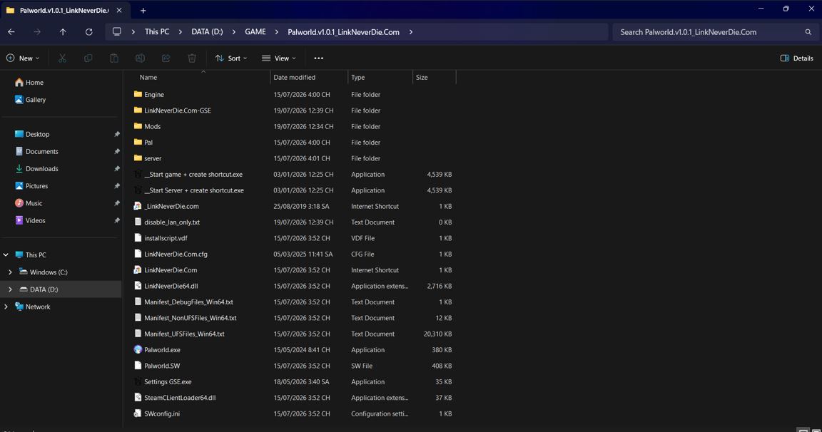 Palworld 1.0 bị Crash
