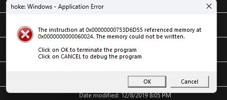 Lỗi khi mở game Touhou 15.5: the memory could not be written Lỗi khi mở game Touhou 15.5: the memory could not be written