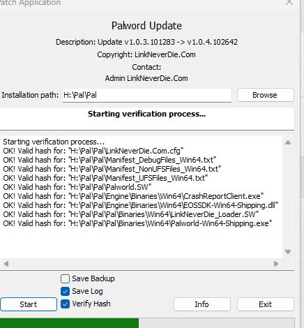 Palworld update v1.0.3.101283 lên v1.0.4.102642 thì bị treo ạ