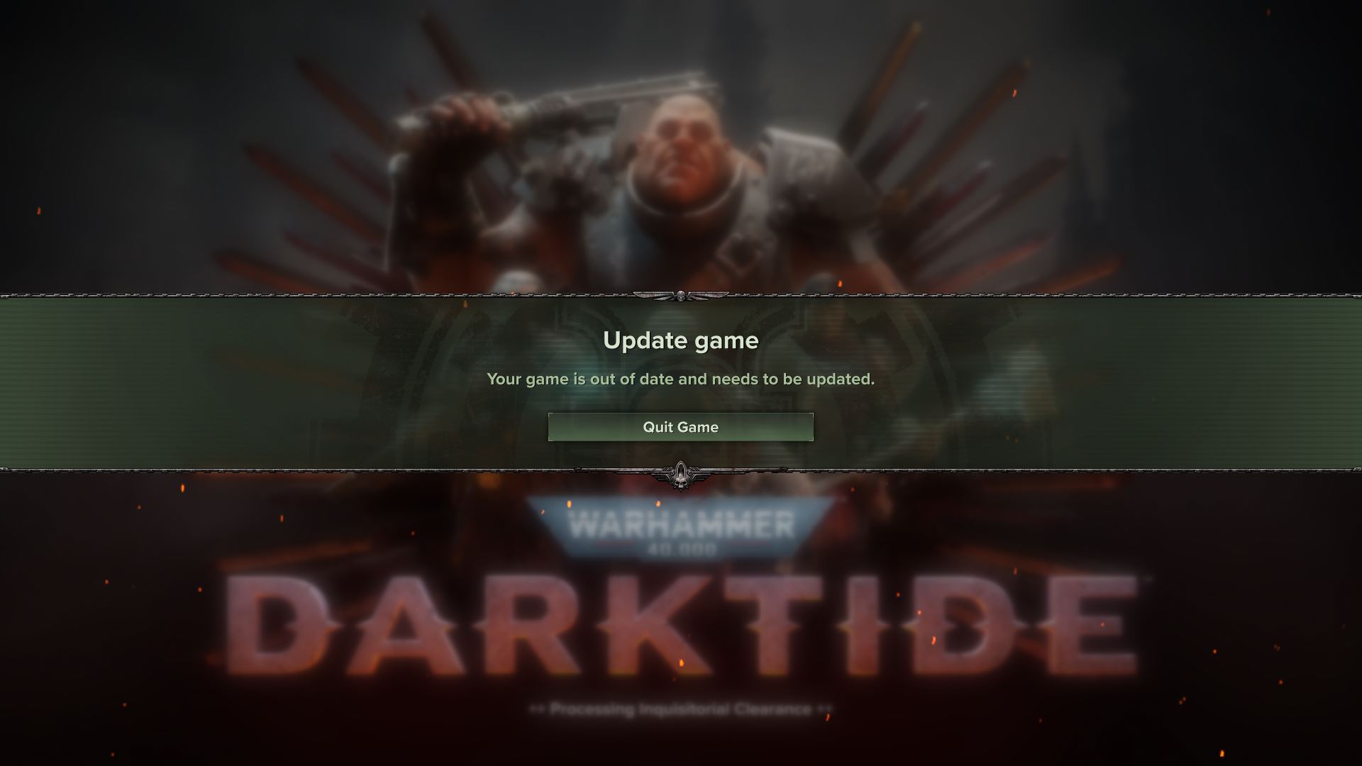 Lỗi update Darktide 