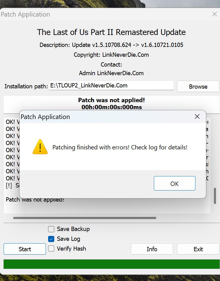 The Last of Us Part II không update được lên bản v1.6
