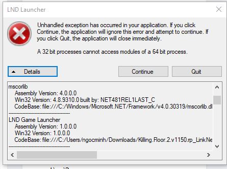 lỗi LND launcher unhandled exception lỗi LND launcher unhandled exception