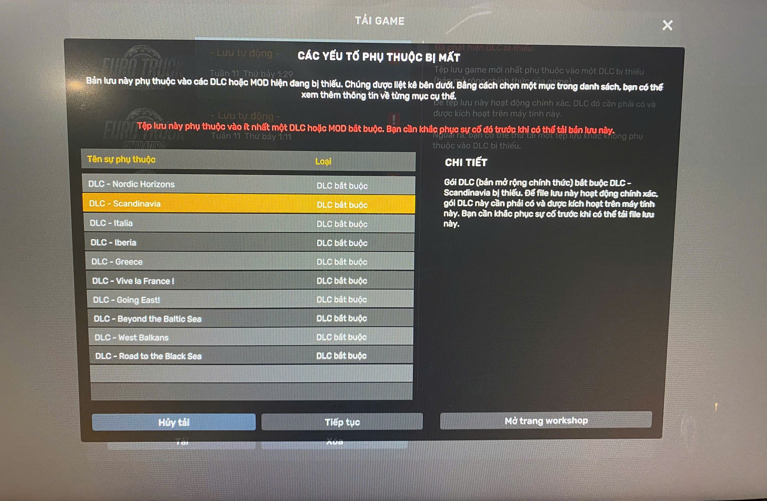 DLC Unlocker của game Euro Truck Simulator 2 bản 1.59.1.3 bị thiếu DLC DLC Unlocker của game Euro Truck Simulator 2 bản 1.59.1.3 bị thiếu DLC