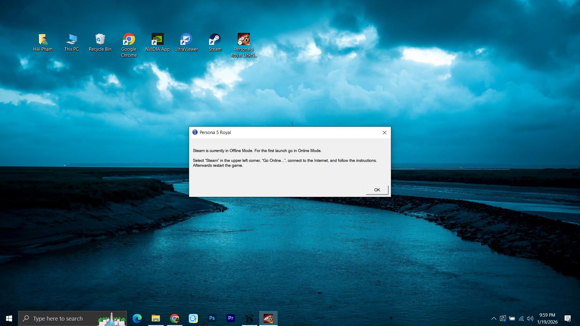 Lỗi 'steam is currently in offline mode for the first launch go in online mode' Lỗi 'steam is currently in offline mode for the first launch go in online mode'