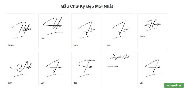 chữ ký đẹp theo tên