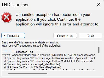 Lỗi LND Launcher Game The Headlines