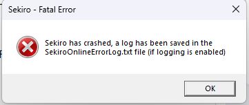 Lỗi fatal error khi chơi sekiro online