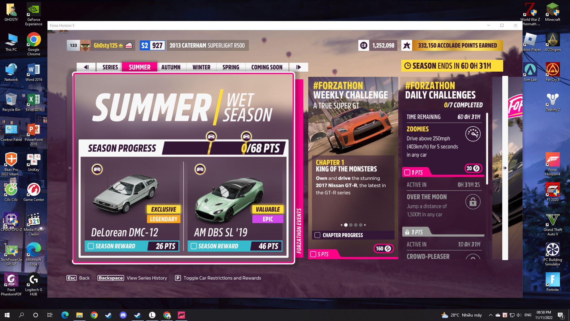 Forza Horizon 5 không hiện lên các series mới sau khi cập nhật 1.522.259