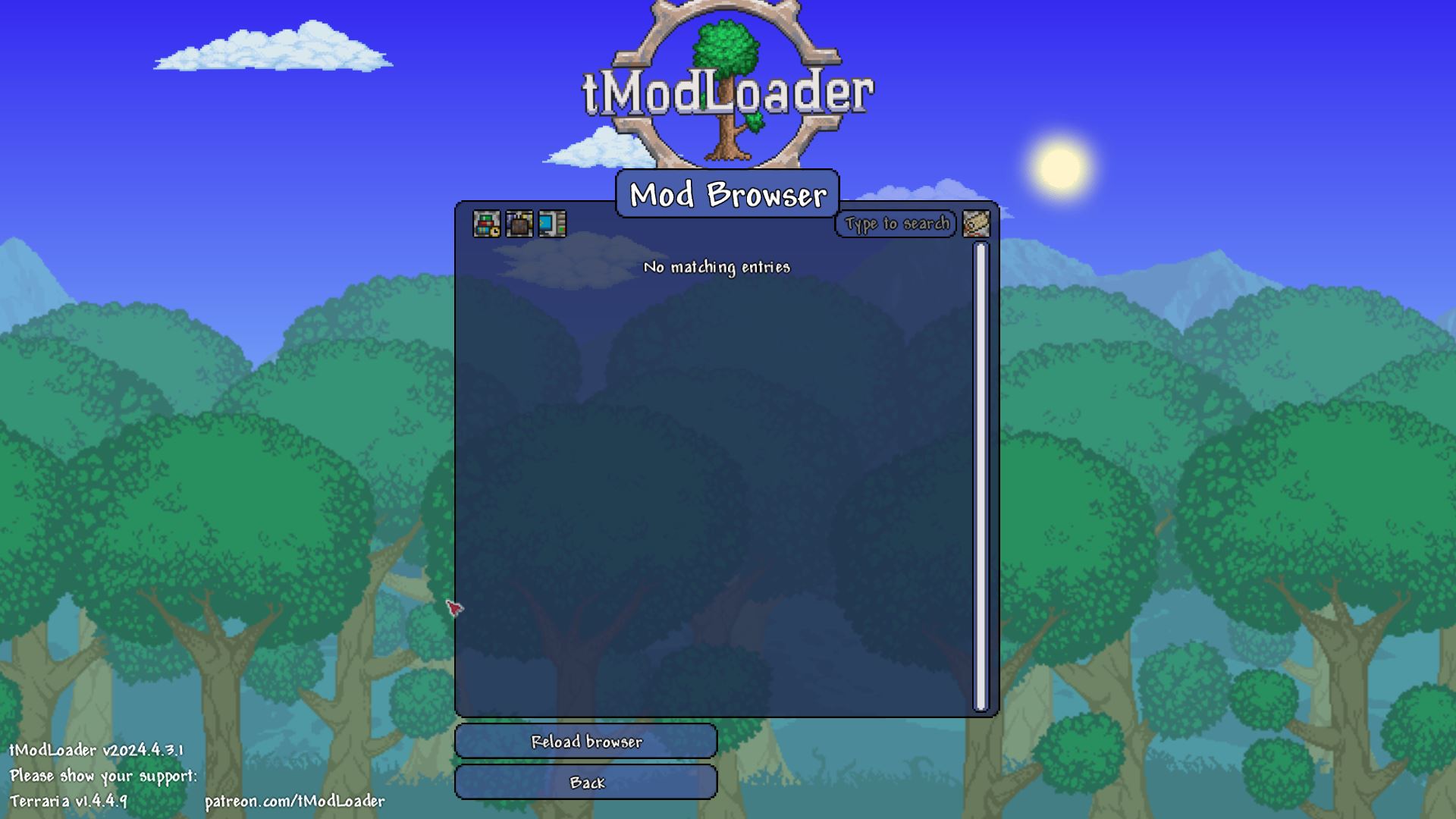tModLoader mà không tìm được mod