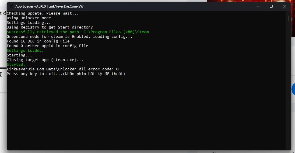DLC không hoạt động. Báo lỗi LinkNeverDie.Com_Data\Unlocker.dll error code: 0 DLC không hoạt động. Báo lỗi LinkNeverDie.Com_Data\Unlocker.dll error code: 0