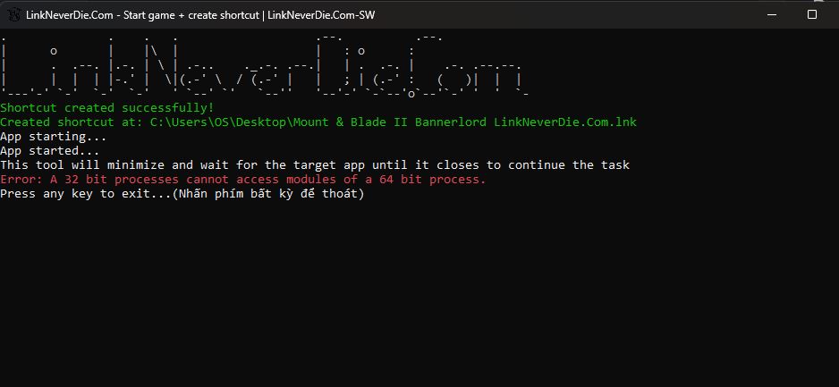Lỗi launcher không vào được game Mount & Blade II Bannerlord 1.3.4.102350