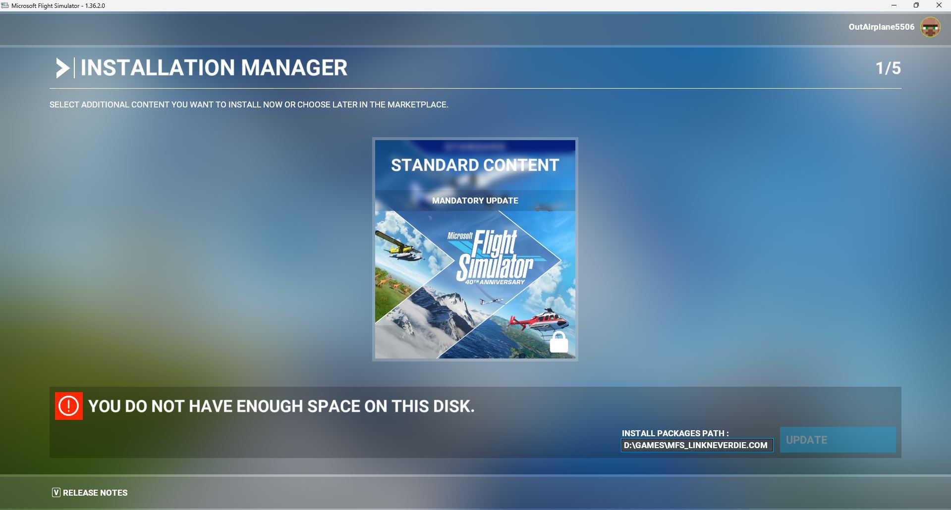 Not enough space