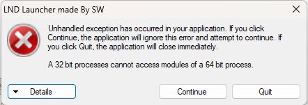 Grim Dawn lỗi khởi động a 32 bit processes cannot access modules of a 64 bit process