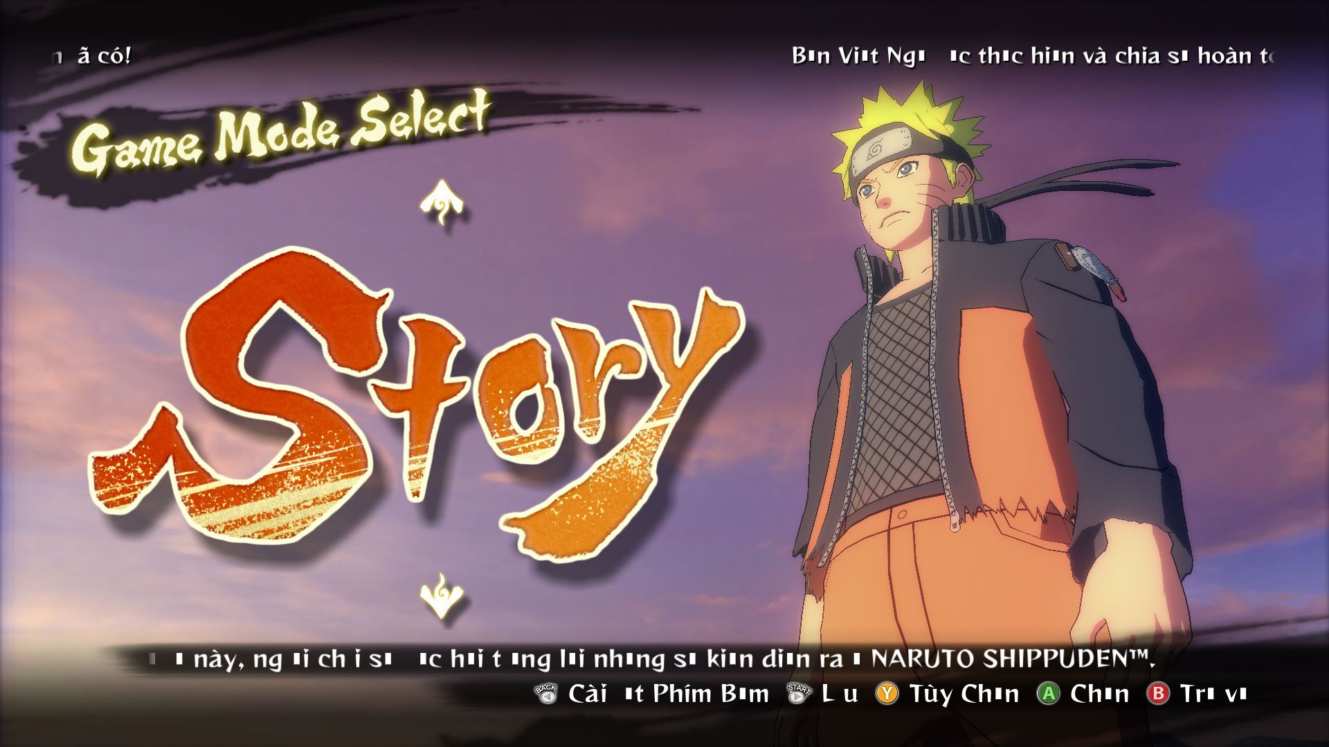 Naruto Ultimate Ninja Storm 4 bị lỗi font khi quay về tiếng anh