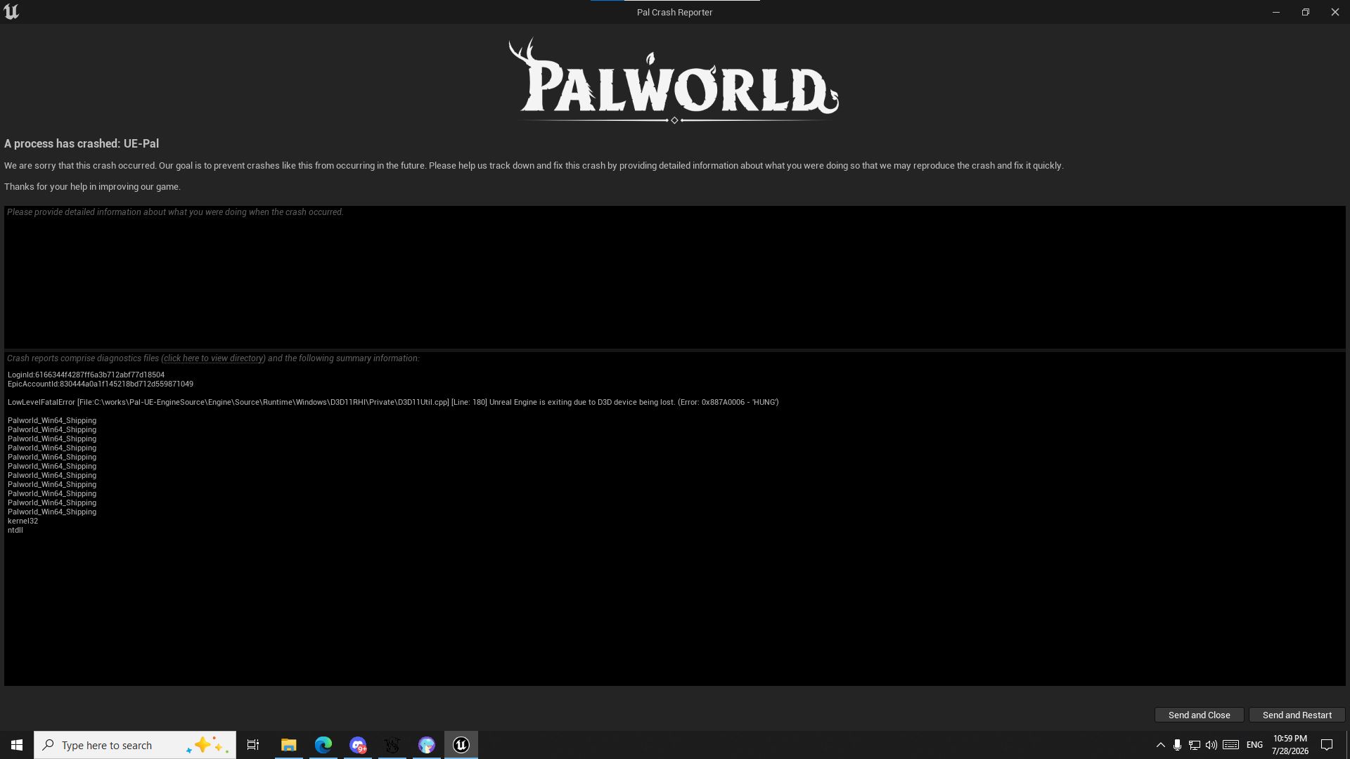 Crash Palworld 1.0 Crash Palworld 1.0