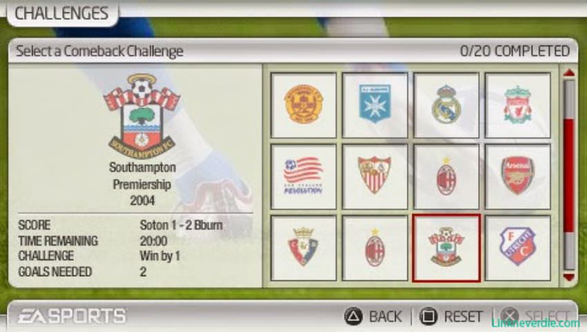 Hình ảnh trong game FIFA 2005 (screenshot)