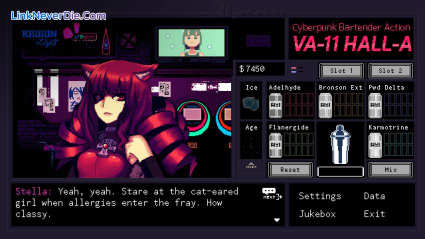 Hình ảnh trong game VA-11 Hall-A: Cyberpunk Bartender Action (screenshot)