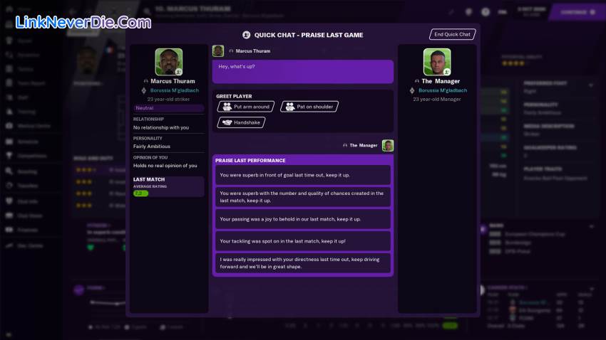 Hình ảnh trong game Football Manager 2021 (screenshot)