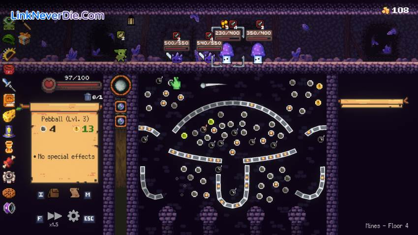 Hình ảnh trong game Peglin (screenshot) Hình ảnh trong game Peglin (screenshot)